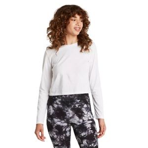 Wild Fable slightly cropped long sleeve shirt - WHITE